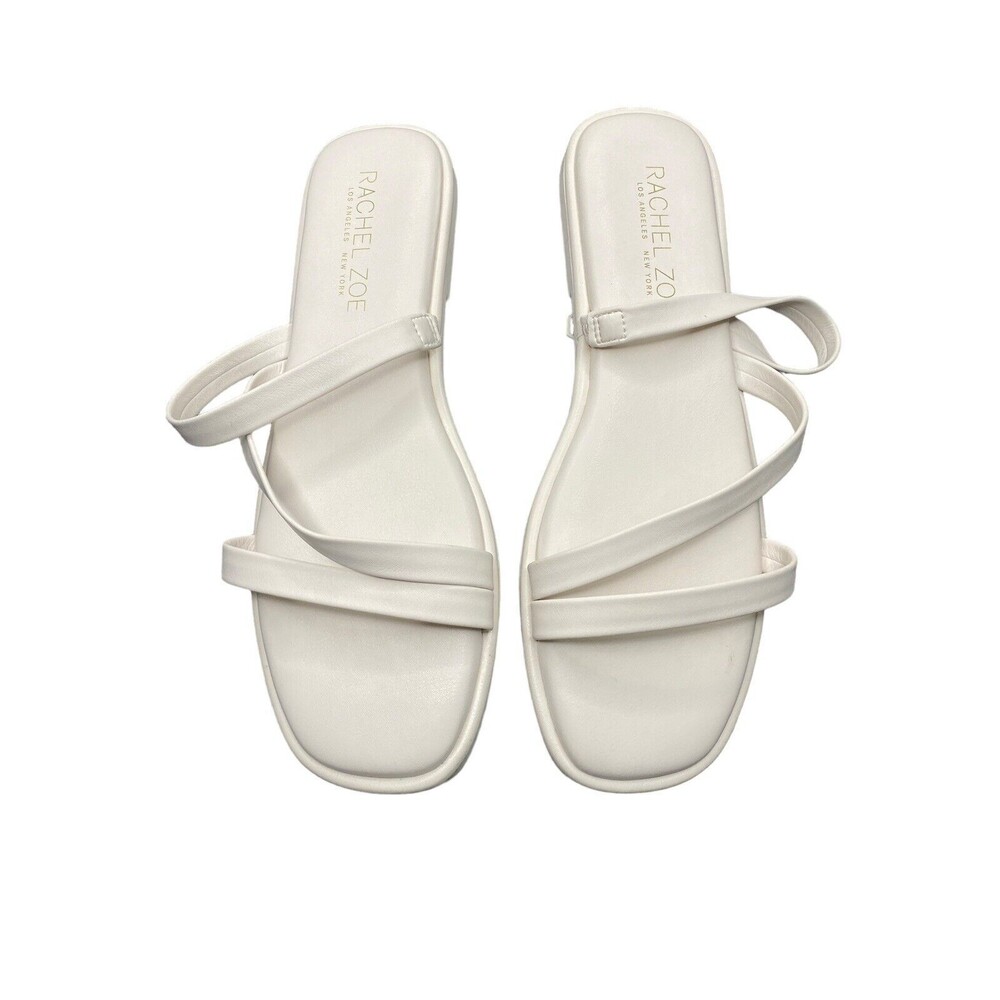 Rachel Zoe White Strappy Square Toe Slip On
